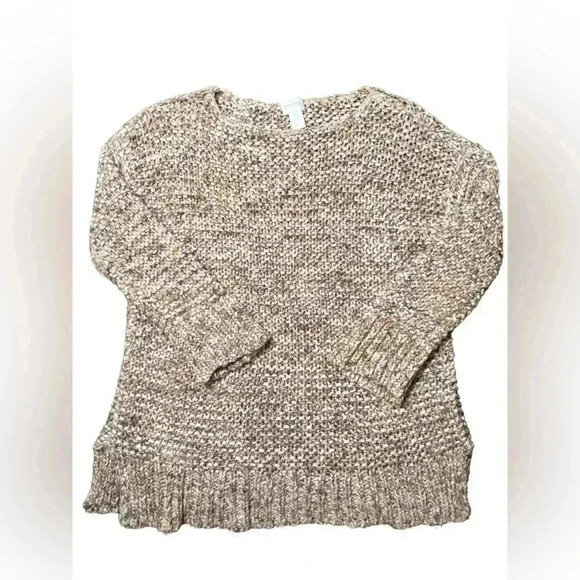 Chico's Sweater 0 Women's S Textured Sherri Pullover Neutral Marled Knit - Picture 6 of 13